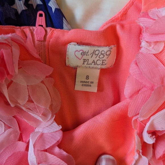 Lot of 2 sz8 Newberry blue lace star & Children's Place coral floral dresses GUC - Picture 6 of 11